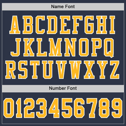Custom Navy Gold-White Mesh Authentic Football Jersey - Sky-Custom