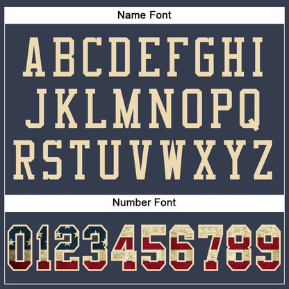 Custom Navy Vintage USA Flag-Cream Mesh Authentic Football Jersey - Sky-Custom