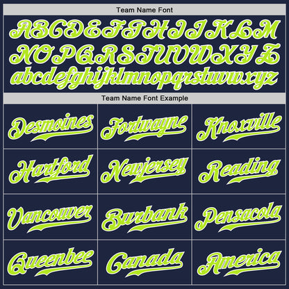 Custom Navy Neon Green-White Authentic Baseball Jersey - Sky-Custom