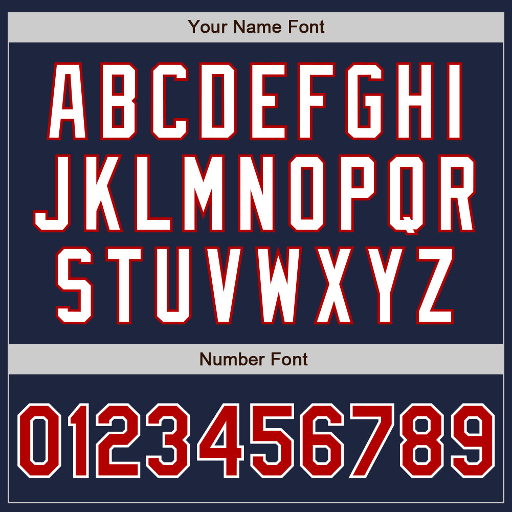 Custom Navy Red-White Authentic Baseball Jersey - Sky-Custom