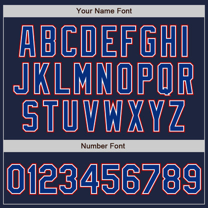 Custom Navy Royal-Red Authentic Baseball Jersey - Sky-Custom