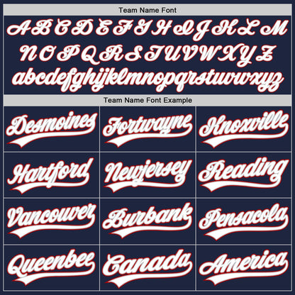 Custom Navy White Gray-Red Authentic Baseball Jersey - Sky-Custom
