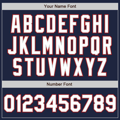 Custom Navy White Gray-Red Authentic Baseball Jersey - Sky-Custom