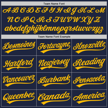 Custom Navy Gold Authentic Baseball Jersey - Sky-Custom