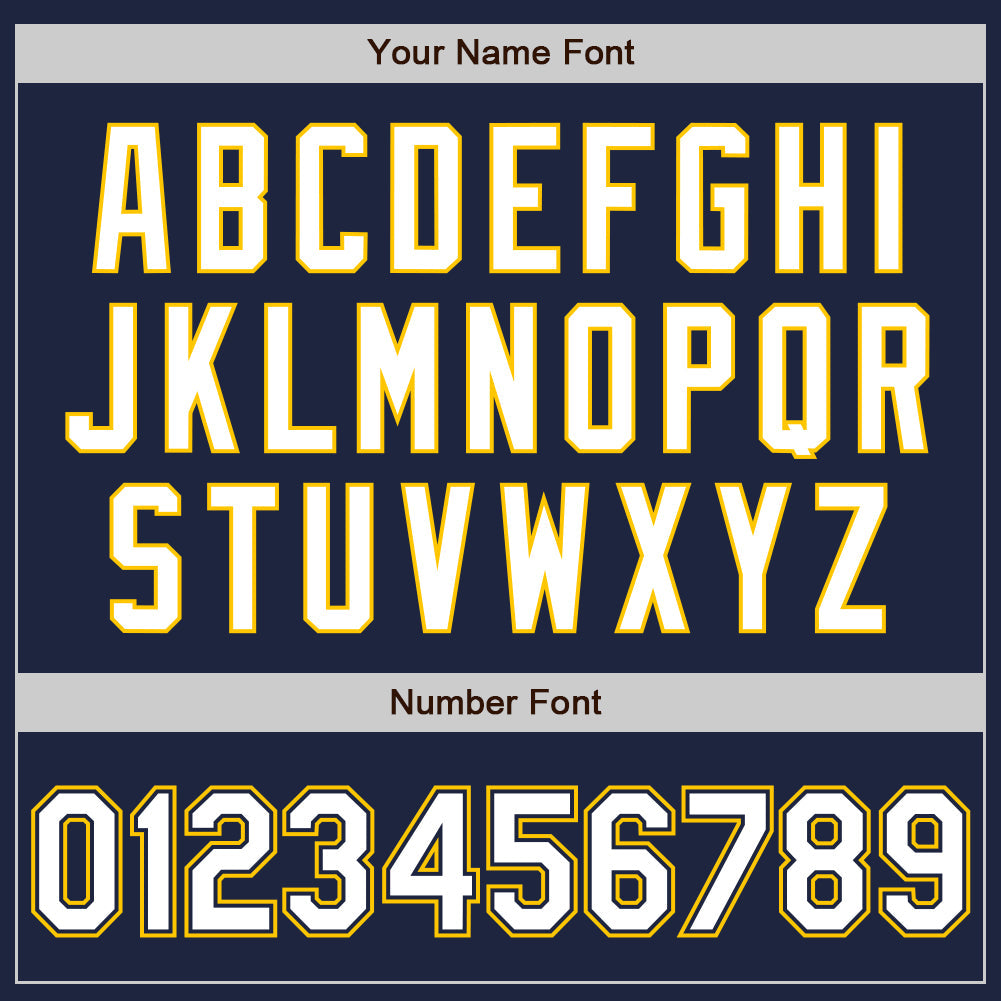 Custom Navy White-Gold Authentic Baseball Jersey - Sky-Custom