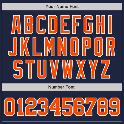 Custom Navy Orange-White Authentic Baseball Jersey - Sky-Custom