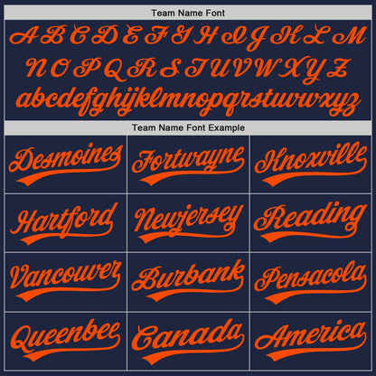 Custom Navy Orange-Navy Authentic Baseball Jersey - Sky-Custom