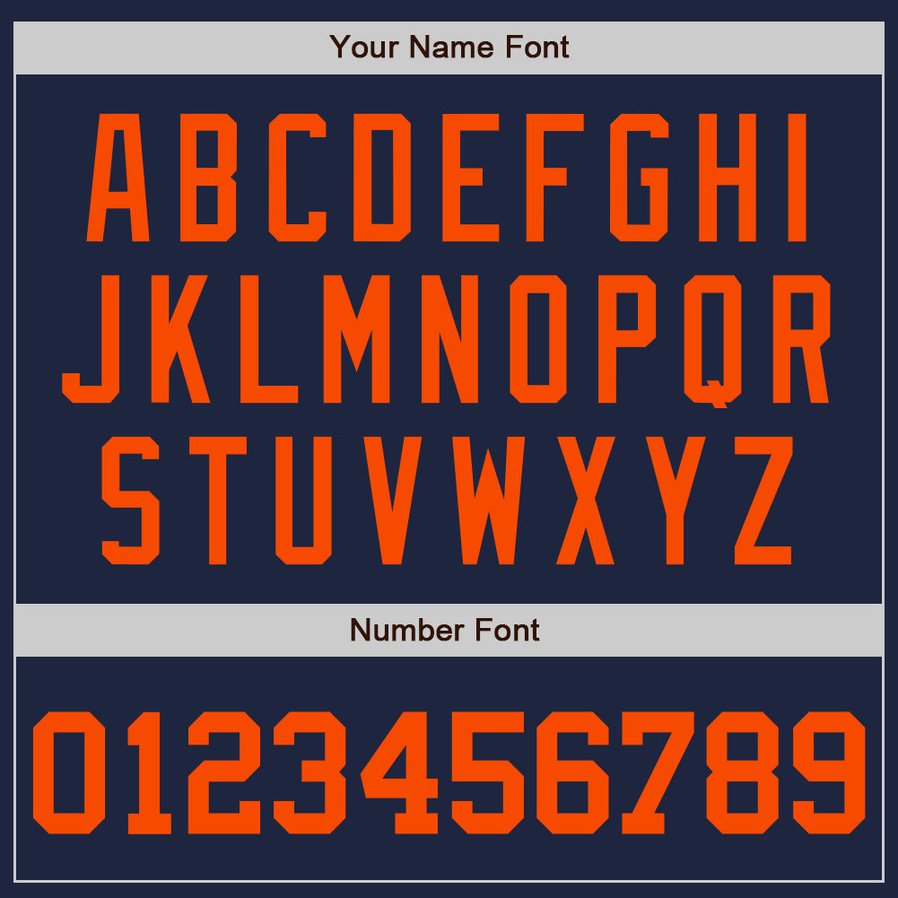 Custom Navy Orange-Navy Authentic Baseball Jersey - Sky-Custom