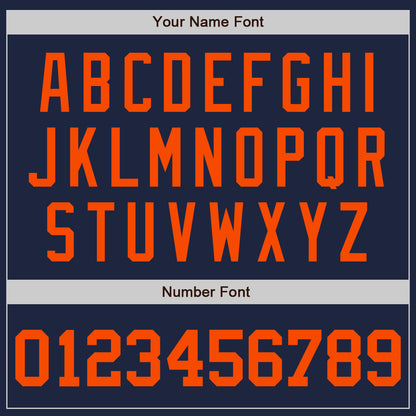 Custom Navy Orange-Navy Authentic Baseball Jersey - Sky-Custom