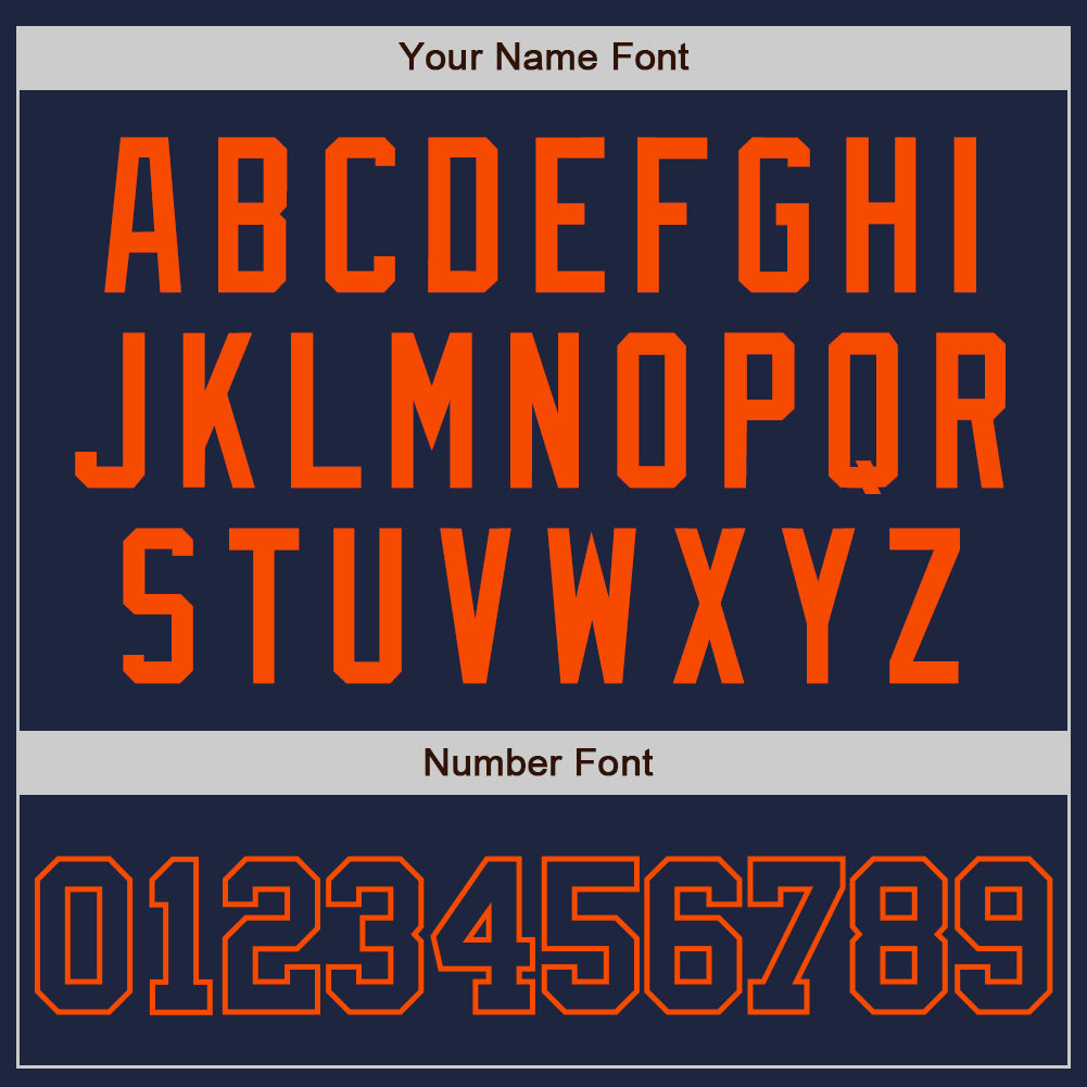 Custom Navy Navy-Orange Authentic Baseball Jersey - Sky-Custom