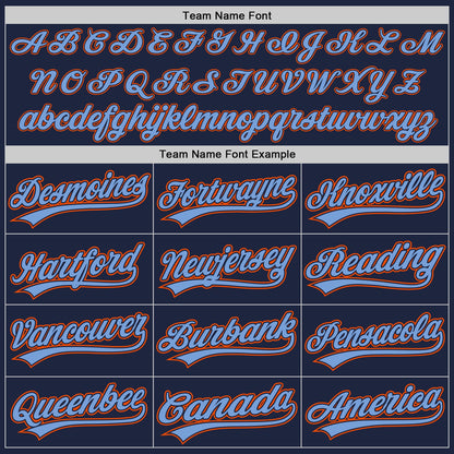 Custom Navy Orange-Powder Blue Authentic Baseball Jersey - Sky-Custom