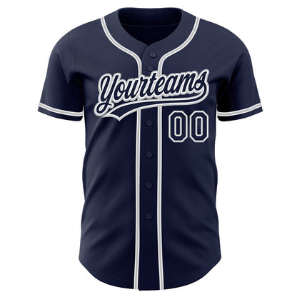 Custom Navy Navy-Gray Authentic Baseball Jersey - Sky-Custom