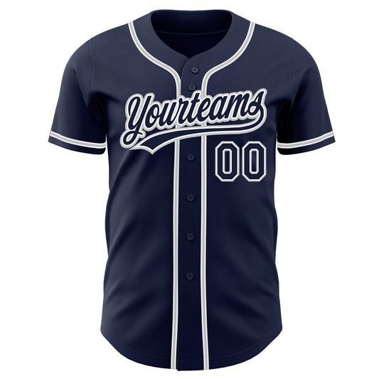 Custom Navy Navy-Gray Authentic Baseball Jersey - Sky-Custom