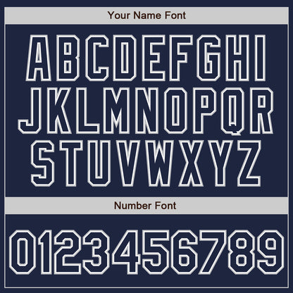 Custom Navy Navy-Gray Authentic Baseball Jersey - Sky-Custom