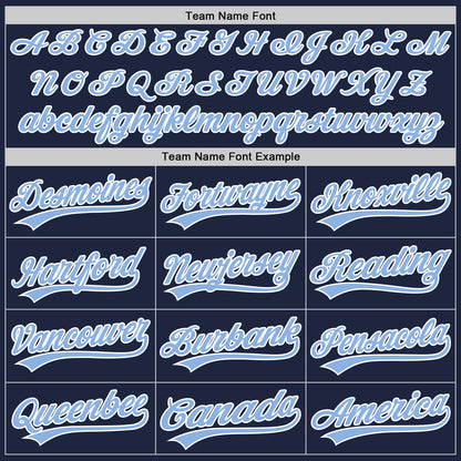 Custom Navy Light Blue-White Authentic Baseball Jersey - Sky-Custom