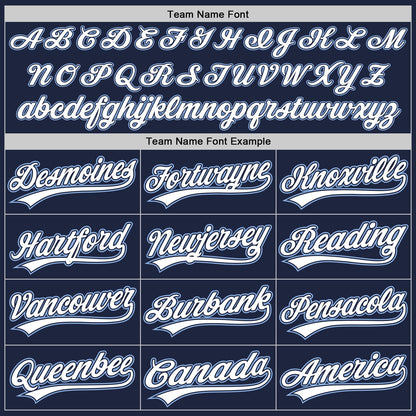 Custom Navy White-Light Blue Authentic Baseball Jersey - Sky-Custom
