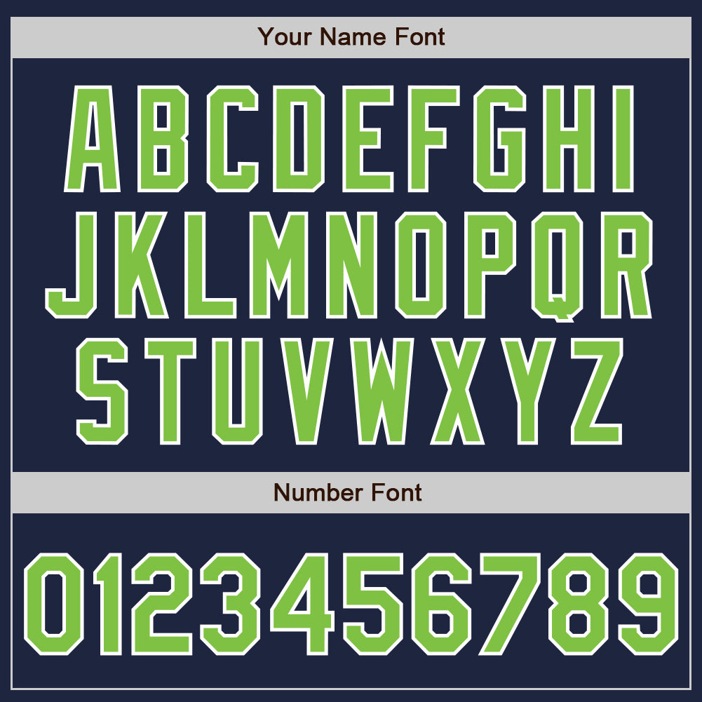 Custom Navy Neon Green-White Authentic Baseball Jersey - Sky-Custom