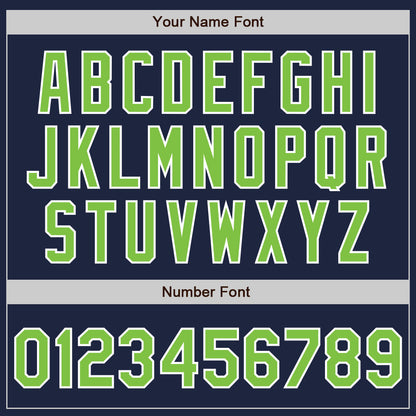 Custom Navy Neon Green-White Authentic Baseball Jersey - Sky-Custom
