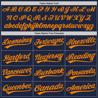 Custom Navy Bay Orange-Navy Authentic Baseball Jersey - Sky-Custom