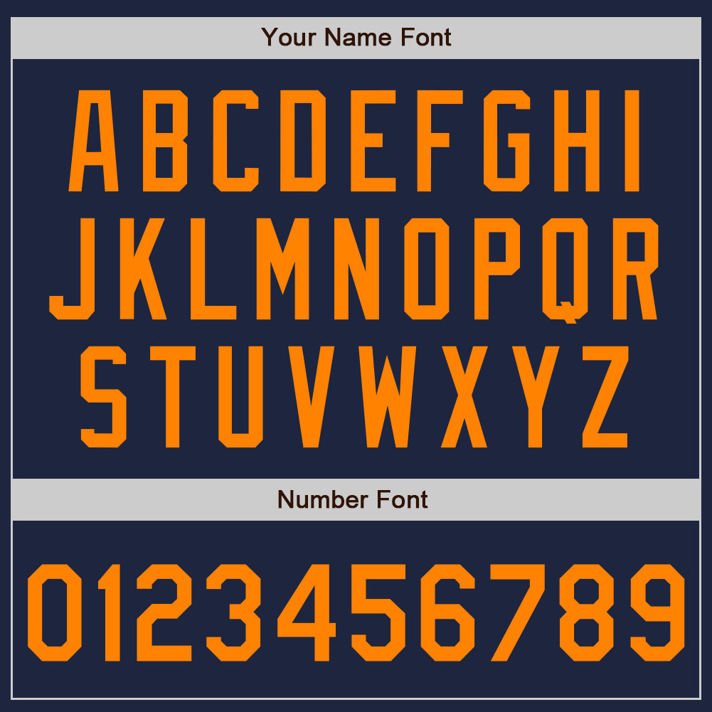 Custom Navy Bay Orange-Navy Authentic Baseball Jersey - Sky-Custom