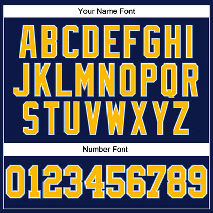 Custom Navy Gold-Light Blue Authentic Throwback Basketball Jersey - Sky-Custom