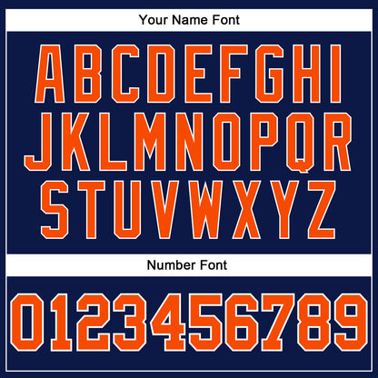 Custom Navy White Pinstripe Orange Authentic Basketball Jersey - Sky-Custom