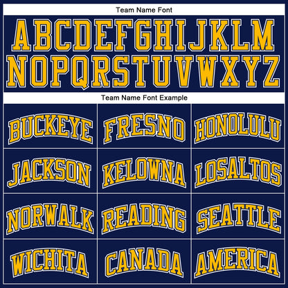 Custom Navy White Pinstripe Gold Authentic Basketball Jersey - Sky-Custom
