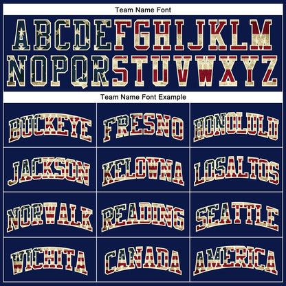 Custom Navy White Pinstripe Vintage USA Flag Cream-Red Authentic Basketball Jersey - Sky-Custom