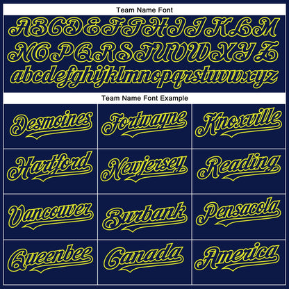 Custom Navy Neon Yellow Authentic Baseball Jersey - Sky-Custom