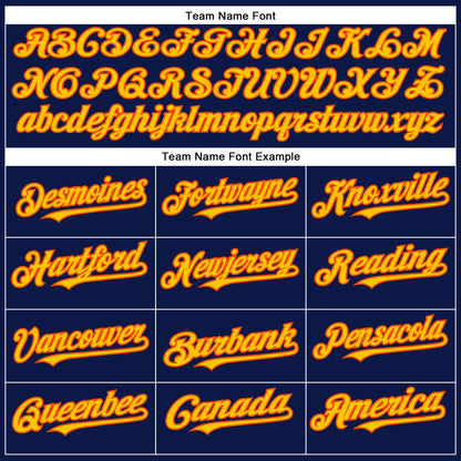 Custom Navy Yellow-Orange Authentic Baseball Jersey - Sky-Custom