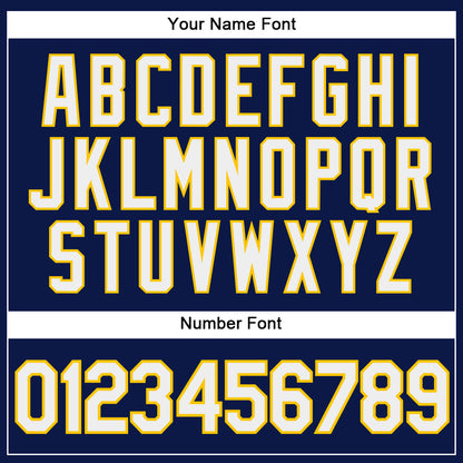 Custom Navy White-Yellow Authentic Baseball Jersey - Sky-Custom