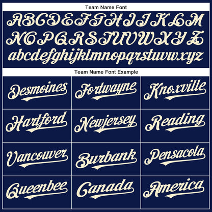Custom Navy Cream Authentic Baseball Jersey - Sky-Custom