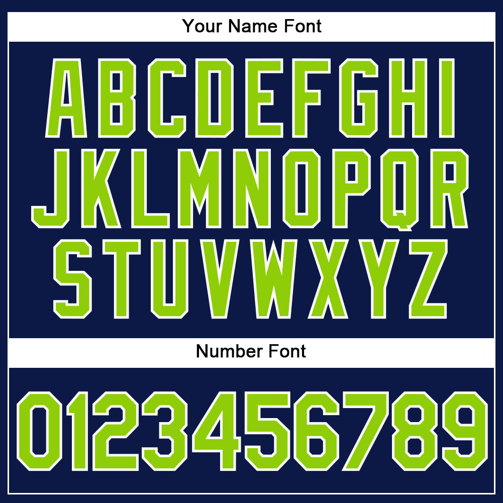 Custom Navy White Pinstripe Neon Green Authentic Baseball Jersey - Sky-Custom
