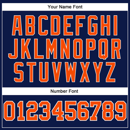 Custom Navy Orange-White Authentic Throwback Basketball Jersey - Sky-Custom
