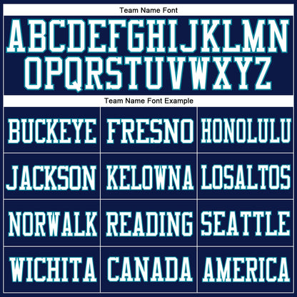 Custom Navy White-Teal Mesh Authentic Football Jersey - Sky-Custom