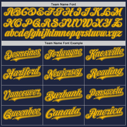 Custom Navy Gold Authentic Baseball Jersey - Sky-Custom