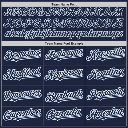 Custom Navy White-Light Blue Authentic Baseball Jersey - Sky-Custom