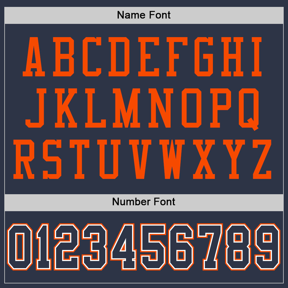 Custom Navy White-Orange Mesh Authentic Football Jersey - Sky-Custom
