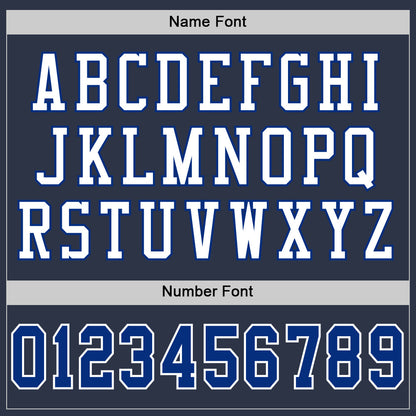 Custom Navy Royal-White Mesh Authentic Football Jersey - Sky-Custom