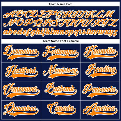 Custom Navy Bay Orange-White Hockey Lace Neck Jersey - Sky-Custom