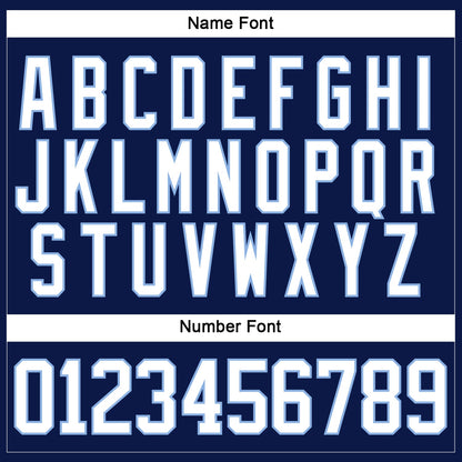 Custom Navy White-Light Blue Hockey Lace Neck Jersey - Sky-Custom