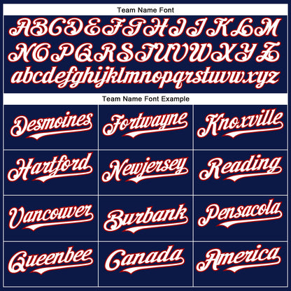 Custom Navy White-Red Authentic Baseball Jersey - Sky-Custom
