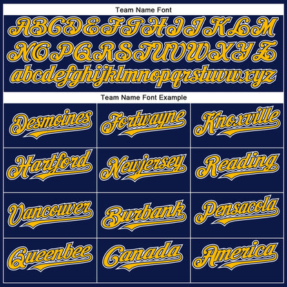 Custom Navy Gold-White Authentic Baseball Jersey - Sky-Custom