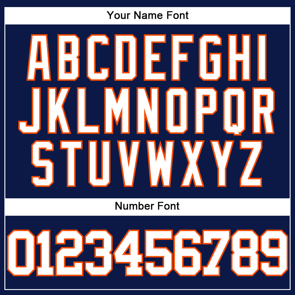 Custom Navy White-Orange Authentic Baseball Jersey - Sky-Custom