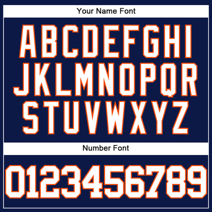 Custom Navy White-Orange Authentic Baseball Jersey - Sky-Custom