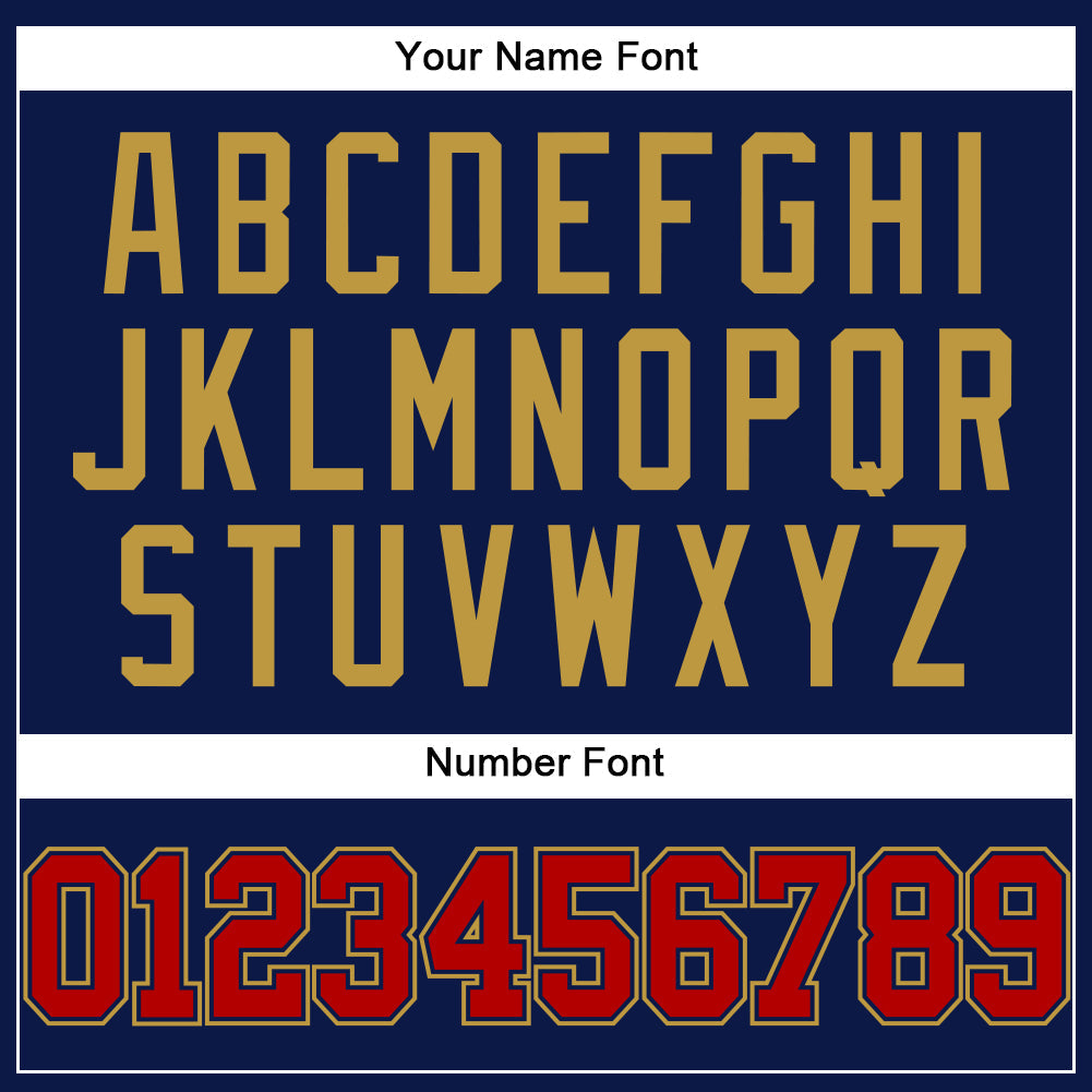 Custom Navy Red-Old Gold Authentic Baseball Jersey - Sky-Custom