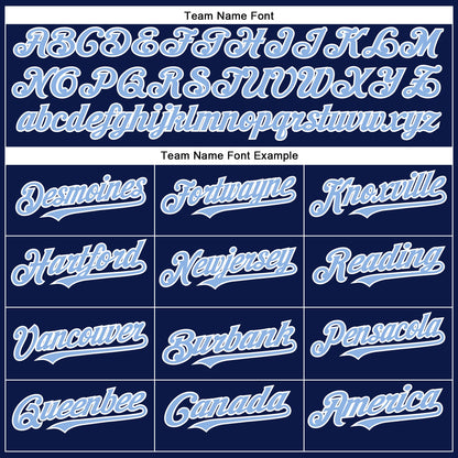 Custom Navy Light Blue-White Authentic Baseball Jersey - Sky-Custom