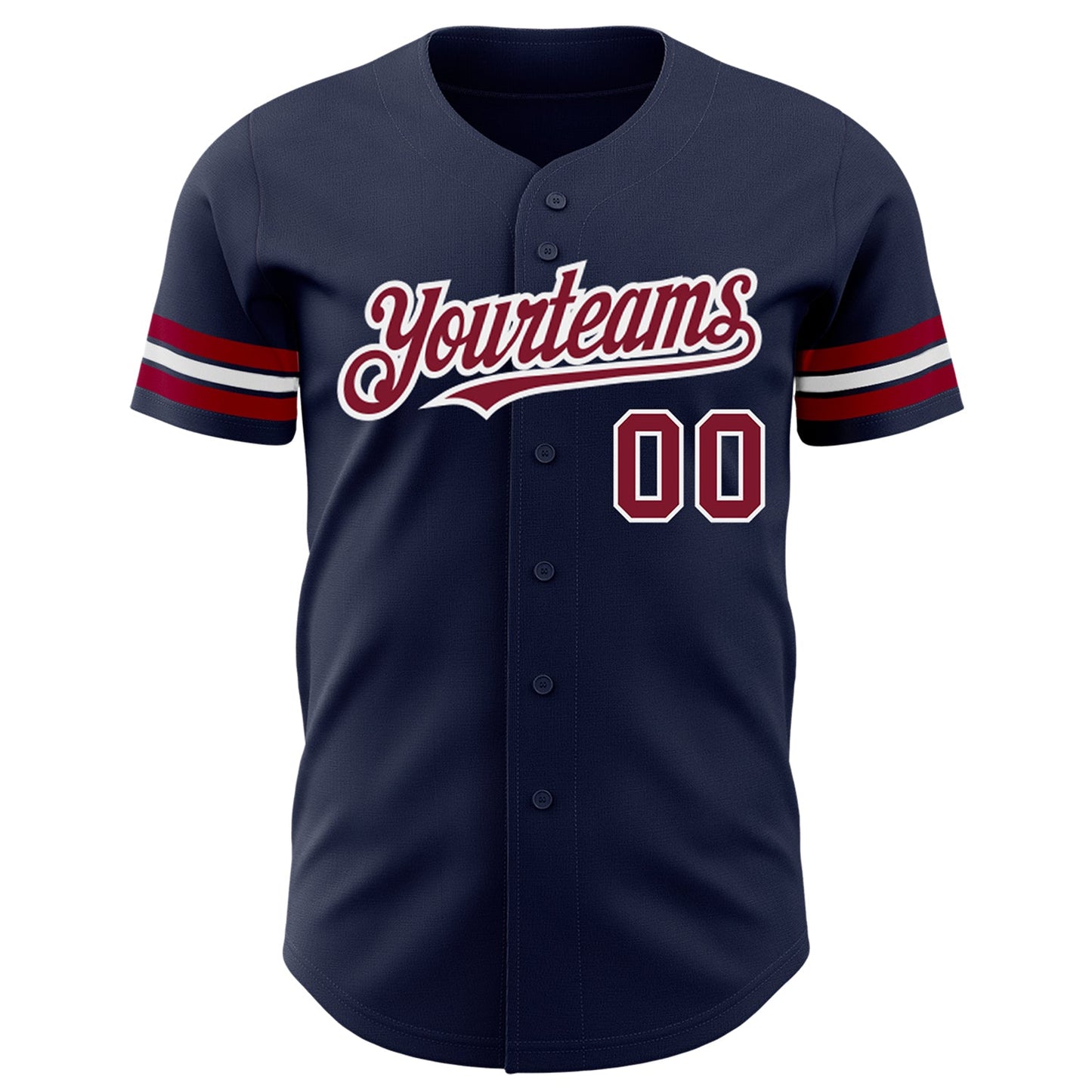 Custom Navy Crimson-White Authentic Baseball Jersey - Sky-Custom