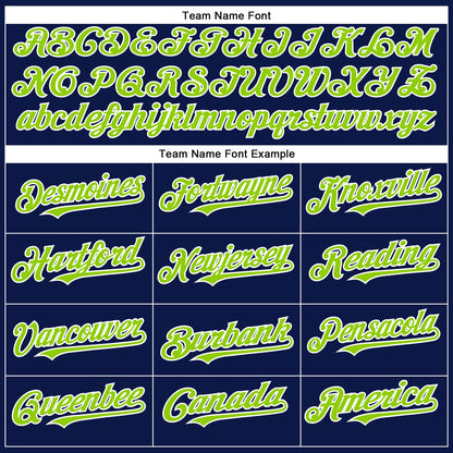 Custom Navy Neon Green-White Authentic Baseball Jersey - Sky-Custom