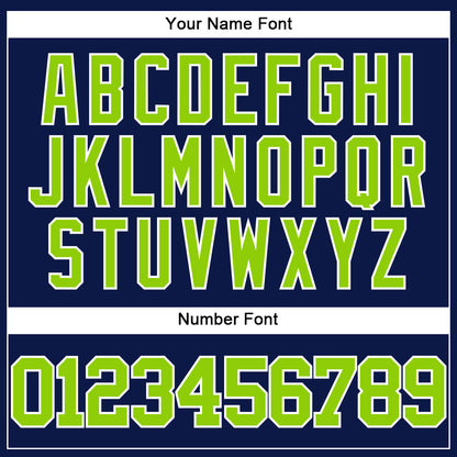 Custom Navy Neon Green-White Authentic Baseball Jersey - Sky-Custom